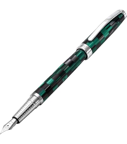 Amazon | Xezo Maestro 万年筆 ミディアムペン先 天然パアワビ貝殻